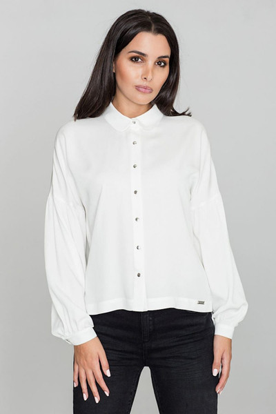 beige - Long sleeve shirt model 111026 Figl U704-111026