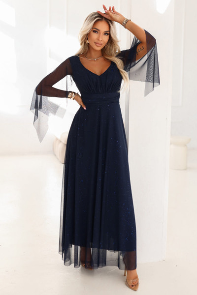 navy blue - Long dress model 222463 Numoco U704-222463