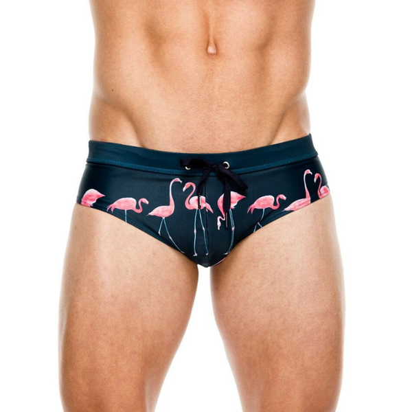 Color: Flamingo, Size: M - Ice silk men's thong Q119-CJNSNYYD00034-Flamingo-M