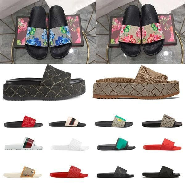 Color: color#12 - Size: EUR 36 - New women slippers Designers Sandals Classic Floral Brocade slides Y829-1006776164309831684