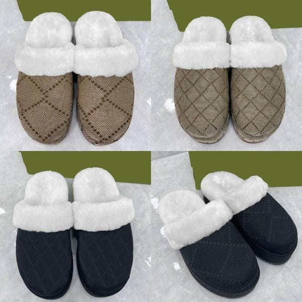 Color: Color#3 - Size: Eur43 - Luxury Fur Wools Slides Designer men women Slippers Ladies Winter Fu Y829-1292022513389973504