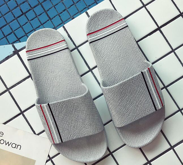 Color: Gray, Size: 44 45 - 2021 summer new antiskid lovers home bathroom slippers Q119-CJBHNSNS02727-Gray-44 45
