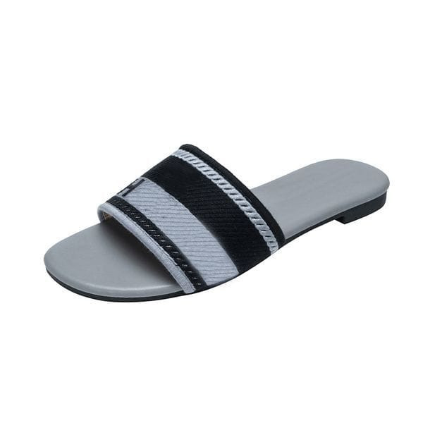Color: D!0R GREY PRINT - Size: Eur41=US10=UK7=26cm - Embroidered Slides Fabric Slippers Designer Sl Y829-1367231904866480152