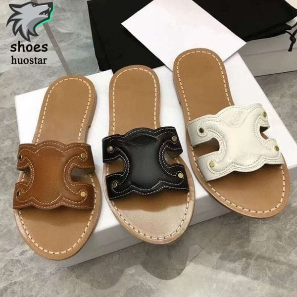 Color: Black - Size: #38 - Designer shoes luxury slippers High quality Flat Slippers Summer New Lar Y829-1471663322553409547