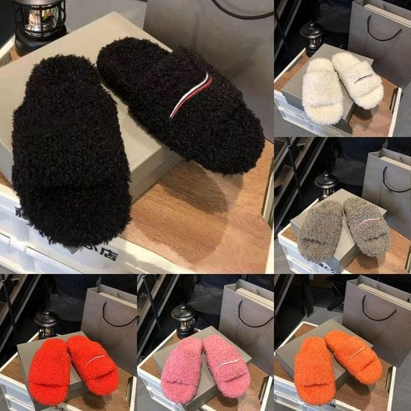 Color: Color#3 - Size: Eur39 - 35-46 Luxury Fur Furs Slides Designer men women Slippers Ladies Wool Y829-1402801597908729954