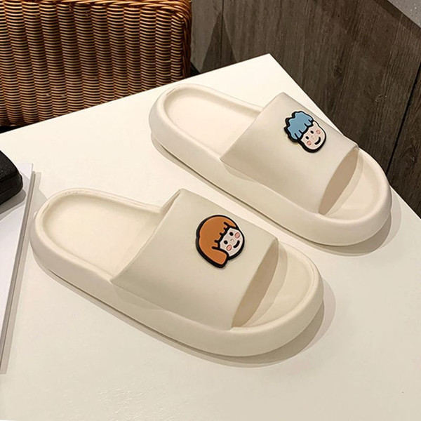 Color: White, style: Boys and girls-40or41, Shoe size:  - Slippers Female Summer Home Non-slip Bath Q119-CJNS122687806FU