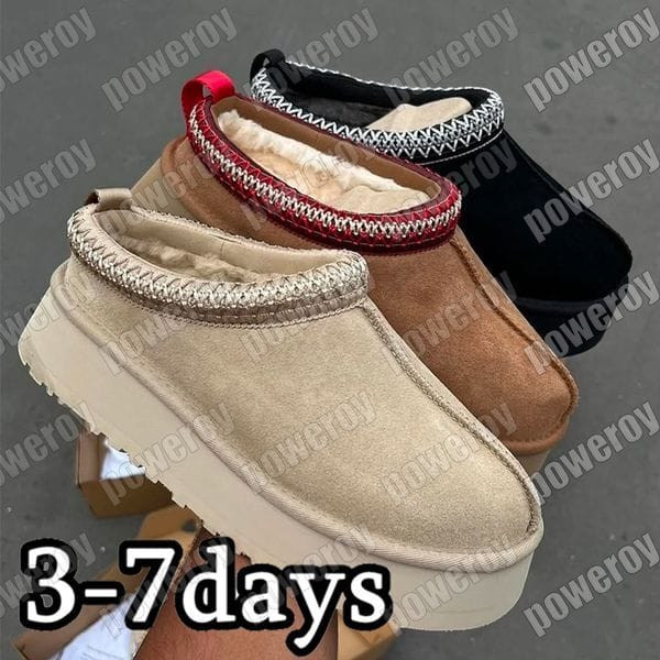 Color: Brown - Size: WOMEN US9=UK7=EUR40 - Free Shipping Womens Tazz Slippers Tasman Fur Slides Des Y829-1429272260243300352