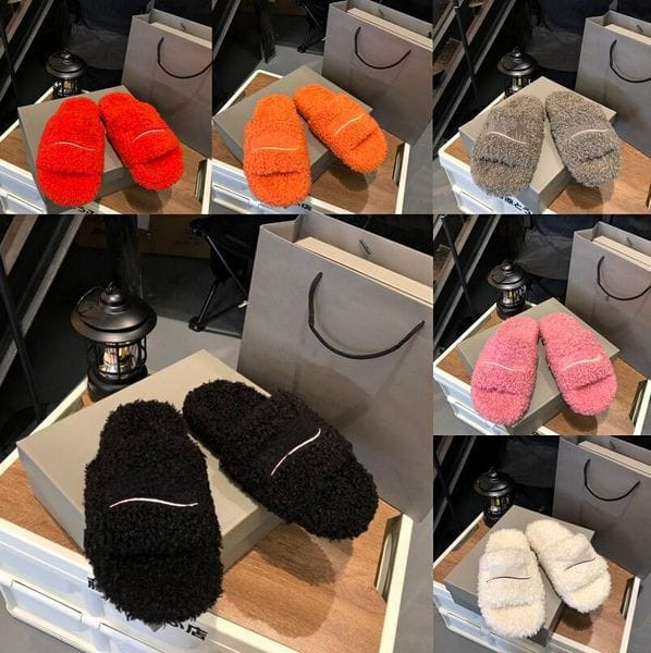 Color: Grey - Size: Women US6.5=Eur37 - Top Quality Designer Luxury Womens Slippers Ladies Winter W Y829-1018322923079720962