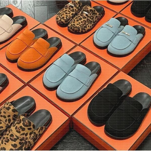 Color: Color 2 - Size: Eur41 - Designers Slippers Flat Scuffs sandals Calfskin Mules cosy clog Lett Y829-1396221497995227187