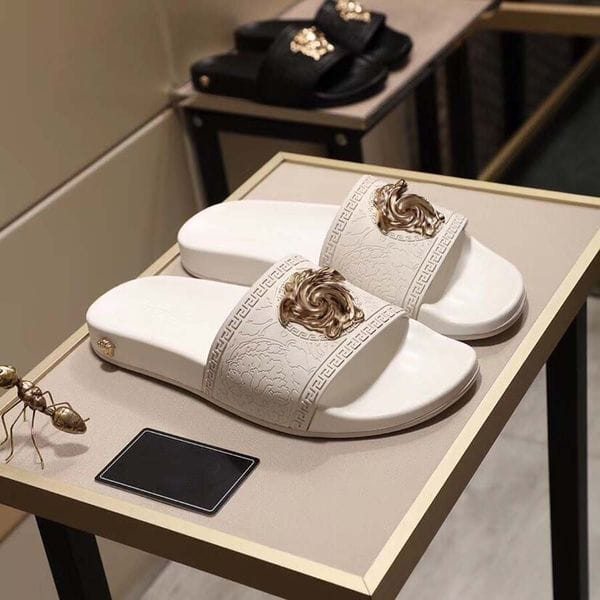Color: Grey - Size: EUR 35 - Woman man Designer Palazzo Slipper Sandal shoe Summer Beach Slide Meta Y829-1249782770591744108