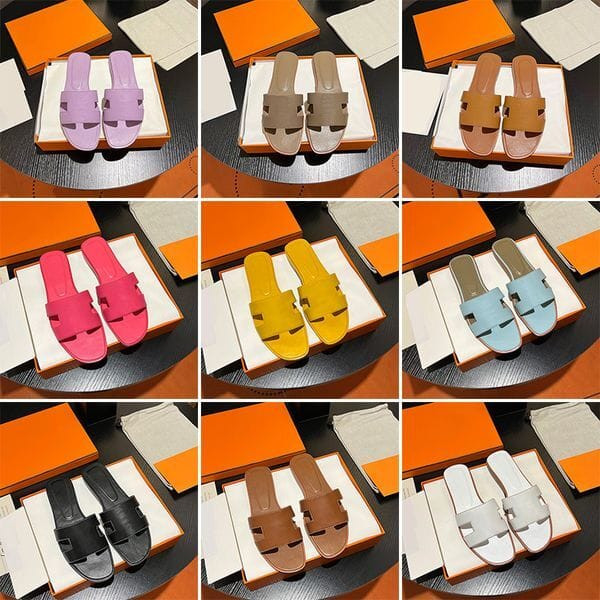 Color: Blue - Size: WOMEN US9 = UK6.5 = EUR40 25.0cm - Designer Sandals Slides Slippers in Suede Go Y829-1478199230668480556