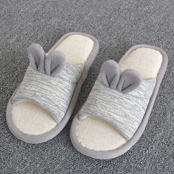 Color: Grey, Size: 36to37 - Household Children'S Cotton And Linen Household Shoes Q119-CJNS111673109IR