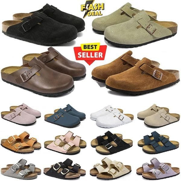 Color: Blue - Size: EUR41=265mm - 2026 New Designer Clogs Sandals Clog Slippers Cork Flat High Qual Y829-1441971467659026542