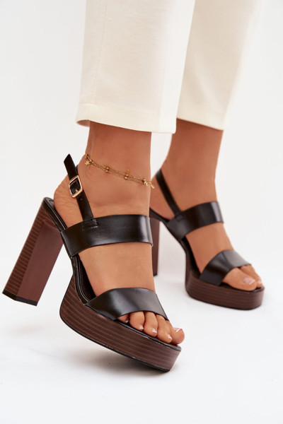 black - Heel sandals model 226116 Step in style U704-226116