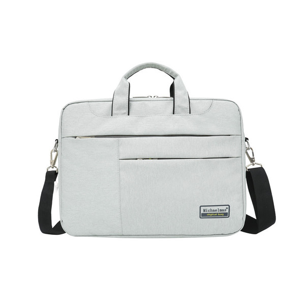 Color: Light grey, Size: 14 - Business men's laptop bag large capacity briefcasemillet single shoul Q119-CJBHNSNS00418-Light grey-14