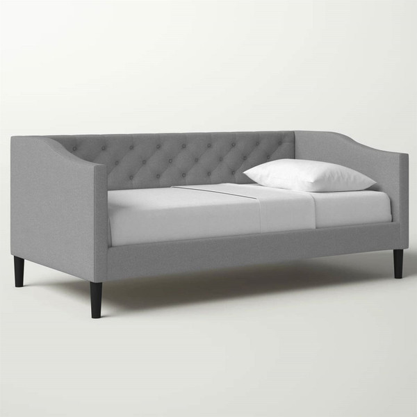 Twin size Modern Grey Fabric Upholstered Button-Tufted Daybed Q280-GRPUDB22928513