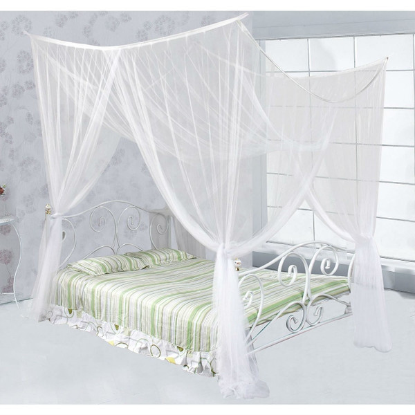 White Mosquito Net Bed Canopy Mesh Netting - size Full Queen King Q280-JRFCLEW2489281
