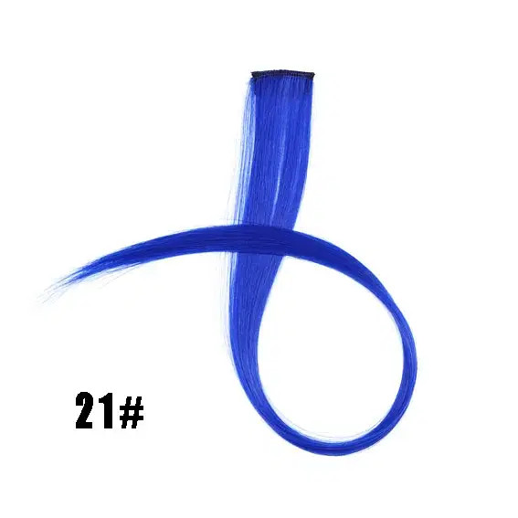 Color: P18/22, Stretched Length: 22inches - Synthetic Clip-in Hair Extensions 22" Long Colorful Str F640-12000016239302653