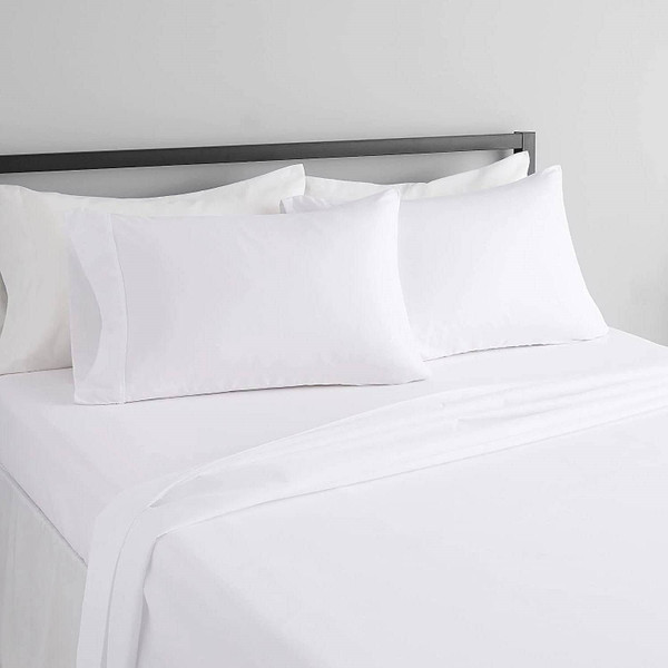 Twin 3-Piece Egyptian 100-Percent Cotton 1000 Thread Count Sheet Set - White Q280-TWNECS38175361
