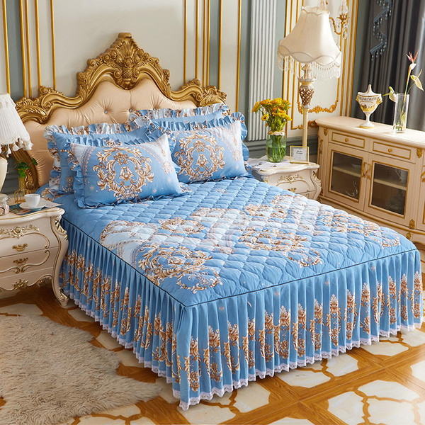 Color: Nordic Style, Size: 200X220cmthreepiece suit - Twill Thickened Bedspread Bed Skirt Single Pr Q119-CJCZ122247048VE