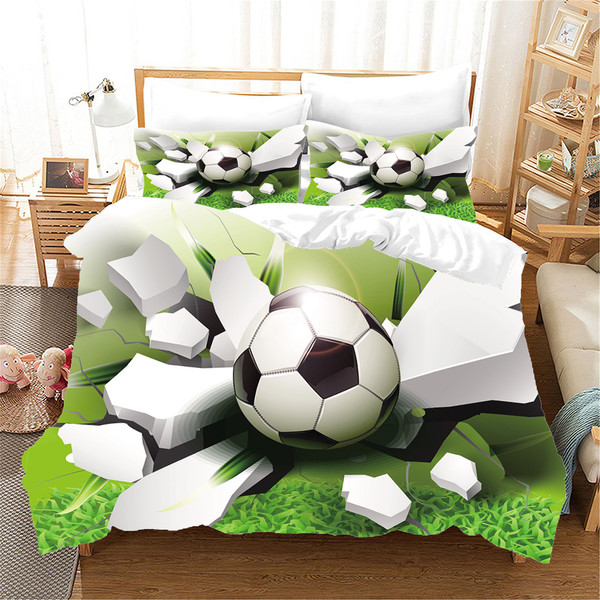Color: E, Size: 260X220 - Sports Football Series Three-piece Bed Q119-CJCZ116990930DW