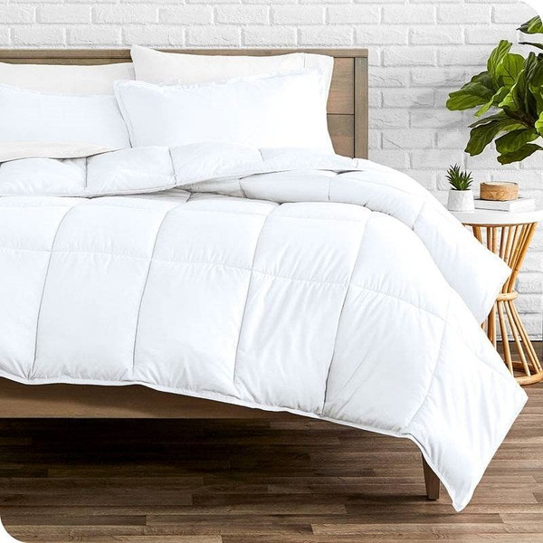 Full size Super Soft Microfiber Down Alternative Comforter Set White Q280-WHTFD48463