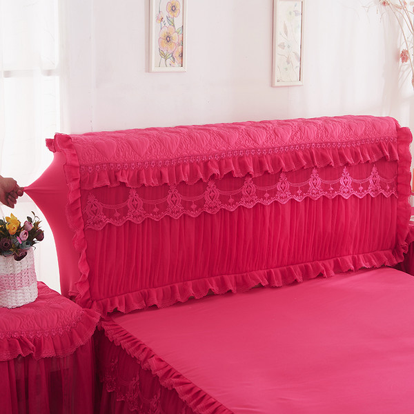 Color: Rose red, Size: 150cm - Korean Version Of The Princess Quilted Thickened Elastic All-inclusi Q119-CJCZ123048427AZ