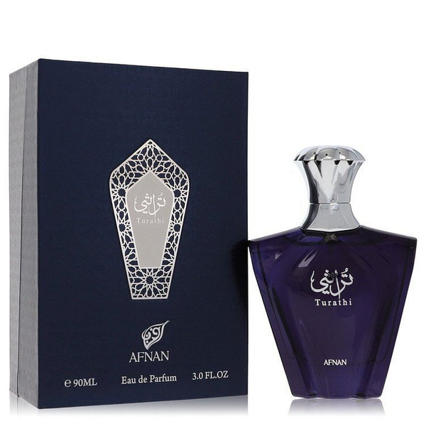 Afnan Turathi Blue by Afnan Eau De Parfum Spray 3 oz (Men) V728-563834