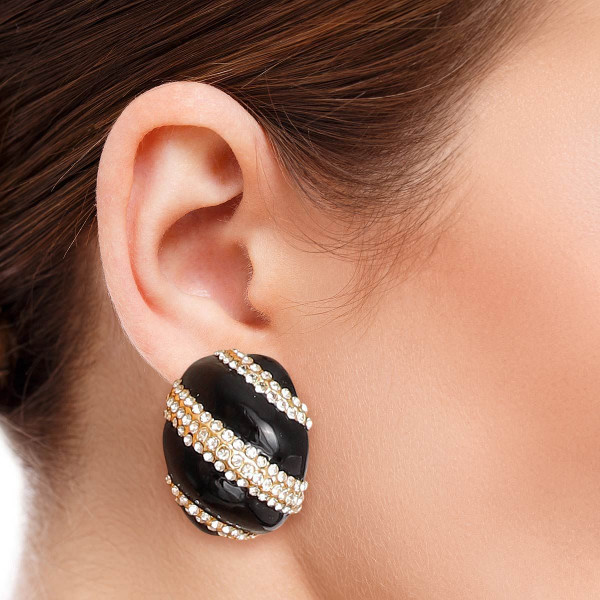 Black and Gold Dome Studs T226-9485674709311