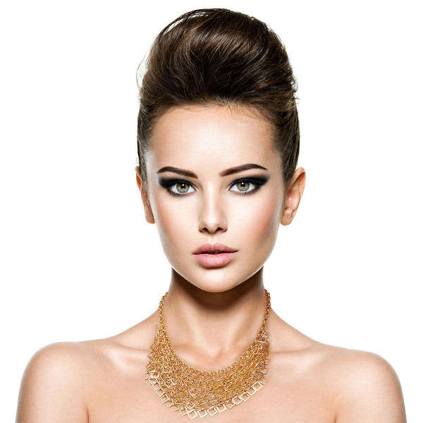 Metal Square Drop Necklace Set T226-9485930004799