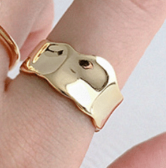 Minimalist Irregular Geometry Wide 925 Sterling Silver Adjustable Ring R866-HFH_592554765139