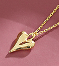 Girl Irregular Heart 925 Sterling Silver Necklace R866-HFH_622304271065