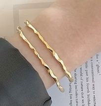 Irregular Fashion Simple 925 Sterling Silver Open Bangle R866-HFH_612365653086