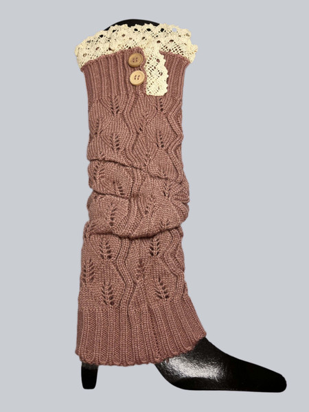 Color: PINK - Lovely And Lacy Long Cable Knit Boot Socks K290-50046890803473