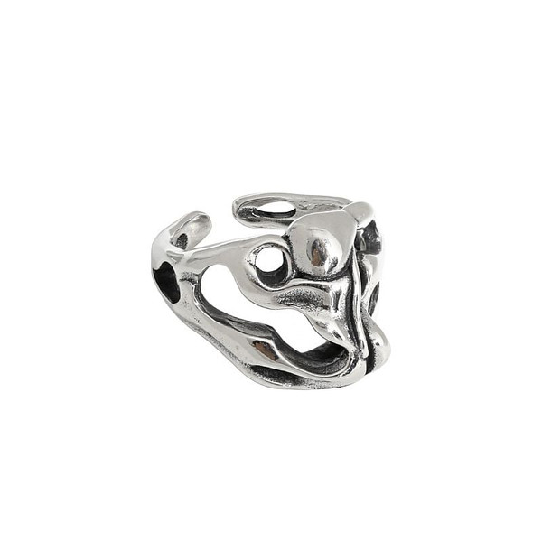 Vintage Hollow Skull Head 925 Sterling Silver Adjustable Ring R866-HFH_638514571103