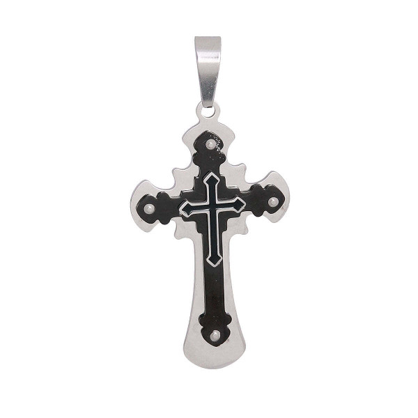 Black Stainless Steel Cross Pendant T226-9485776978239