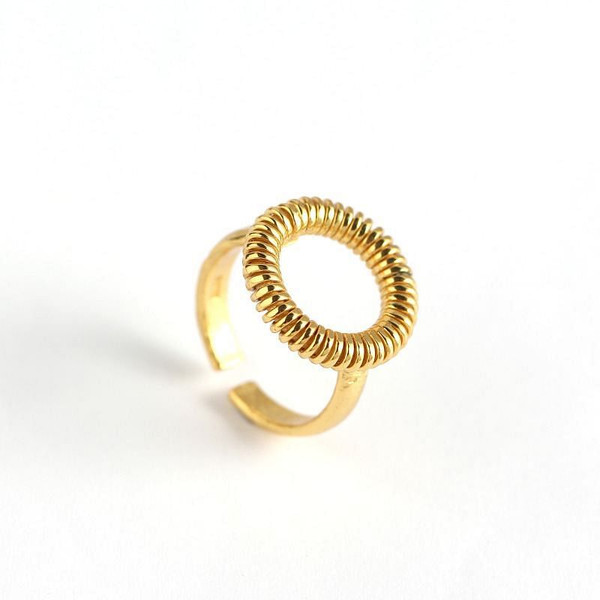Fashion Round Spring 925 Sterling Silver Adjustable Ring R866-MLYH_623278687018