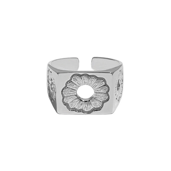 Ekegant Hollow Daisy Flower Geometry 925 Sterling Silver Adjustable Ring R866-HFH_671826962922