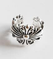 Vintage Cross Flower 925 Sterling Silver Adjustable Ring R866-HFH_542089191711