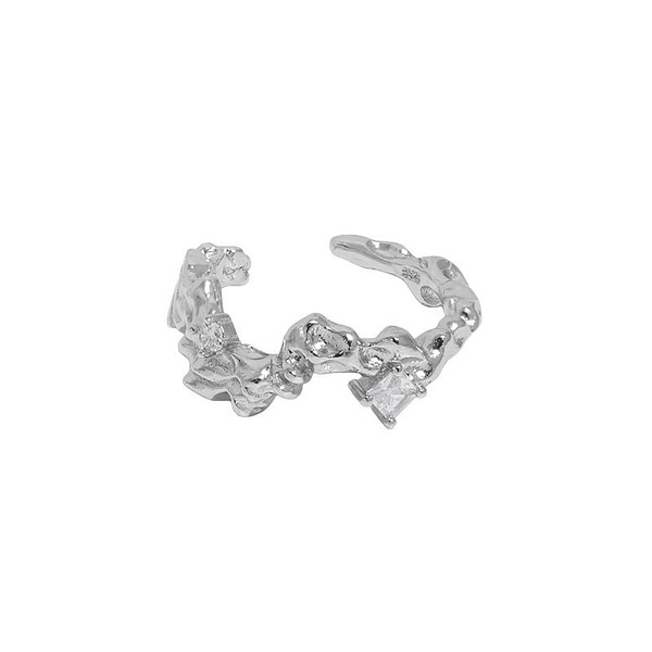 Fashion  Irregular Square CZ 925 Sterling Silver Adjustable Ring R866-HFH_668238067544