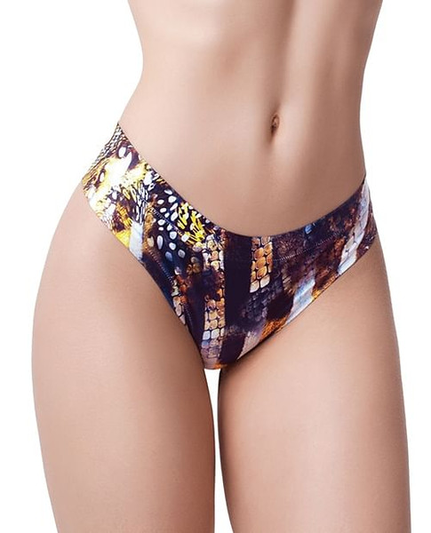Mememe Go Wild Snake Printed Thong XL X615-MEMEGWS-MT-X0