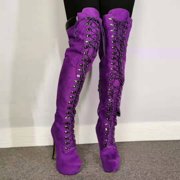 Color: Purple Style, size: 38 - Women's Fashion Sweet Casual Boots Q119-CJNS180879030DW