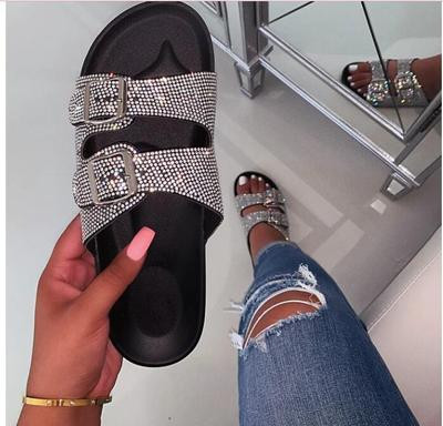 Color: Silver, Size: 41 - Diamond women's sandals Q119-CJBHNSNS07838-Silver-41