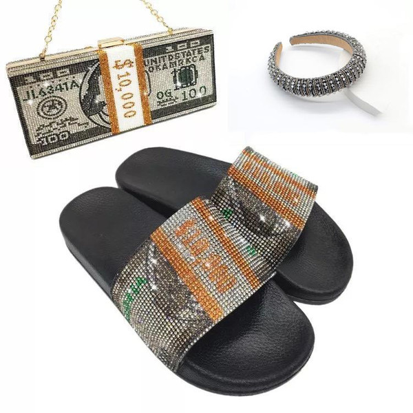 style: J, Size: 41 - European and American Rhinestone Dollar Slippers Women's Summer Wear Fashion A Q119-CJNS100981160HS