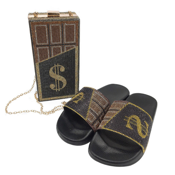 style: H, Size: 36 - European and American Rhinestone Dollar Slippers Women's Summer Wear Fashion A Q119-CJNS100981143QJ