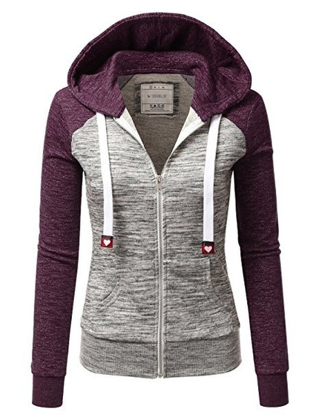 Color: Purple, Size: XXL - Colorblock Hooded Pullover Sweatshirt Q119-CJNSSYWY01689-Purple-XXL