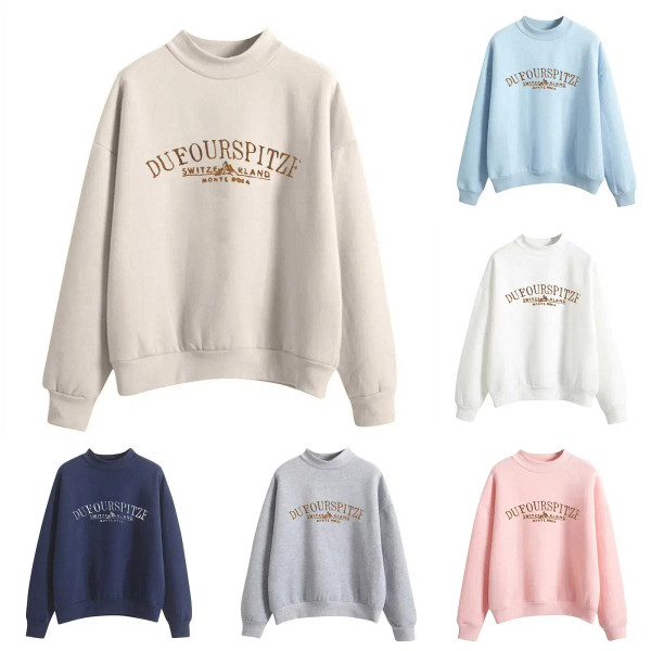 Color: Light  Blue, Size: S, Ships From: spain - Women'S Sweatshirt Pullover Graphic Letters Print  F640-12000034450486028