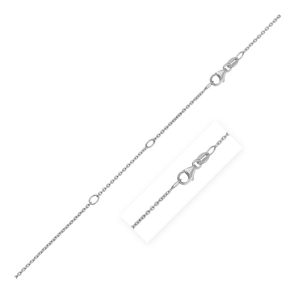 Size: 18'' - Double Extendable Cable Chain in 14k White Gold (1.20 mm) P150-07296-18