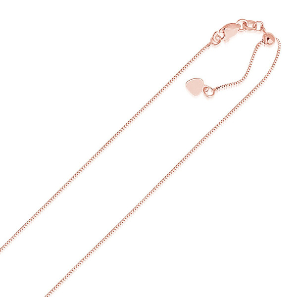 Size: 22'' - 14k Rose Gold Adjustable Box Chain (0.70 mm) P150-48647-22