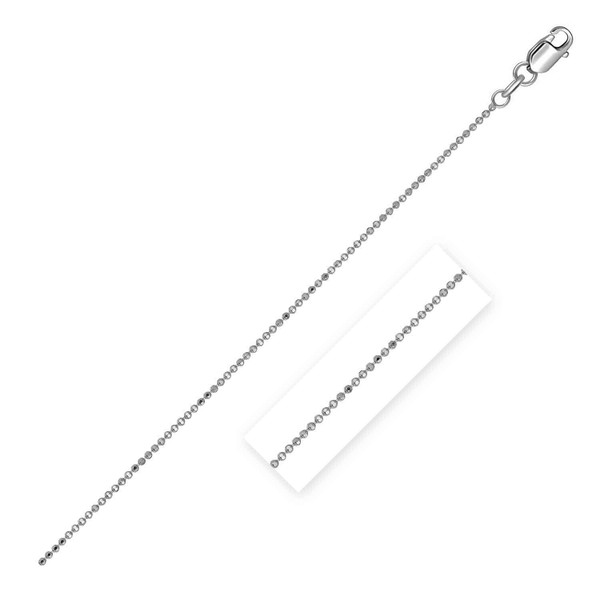 Size: 20'' - 14k White Gold Diamond Cut Bead Chain (0.90 mm) P150-45530-20